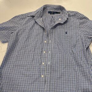 Polo Ralph Lauren Navy and White Checkered Shirt seersucker
